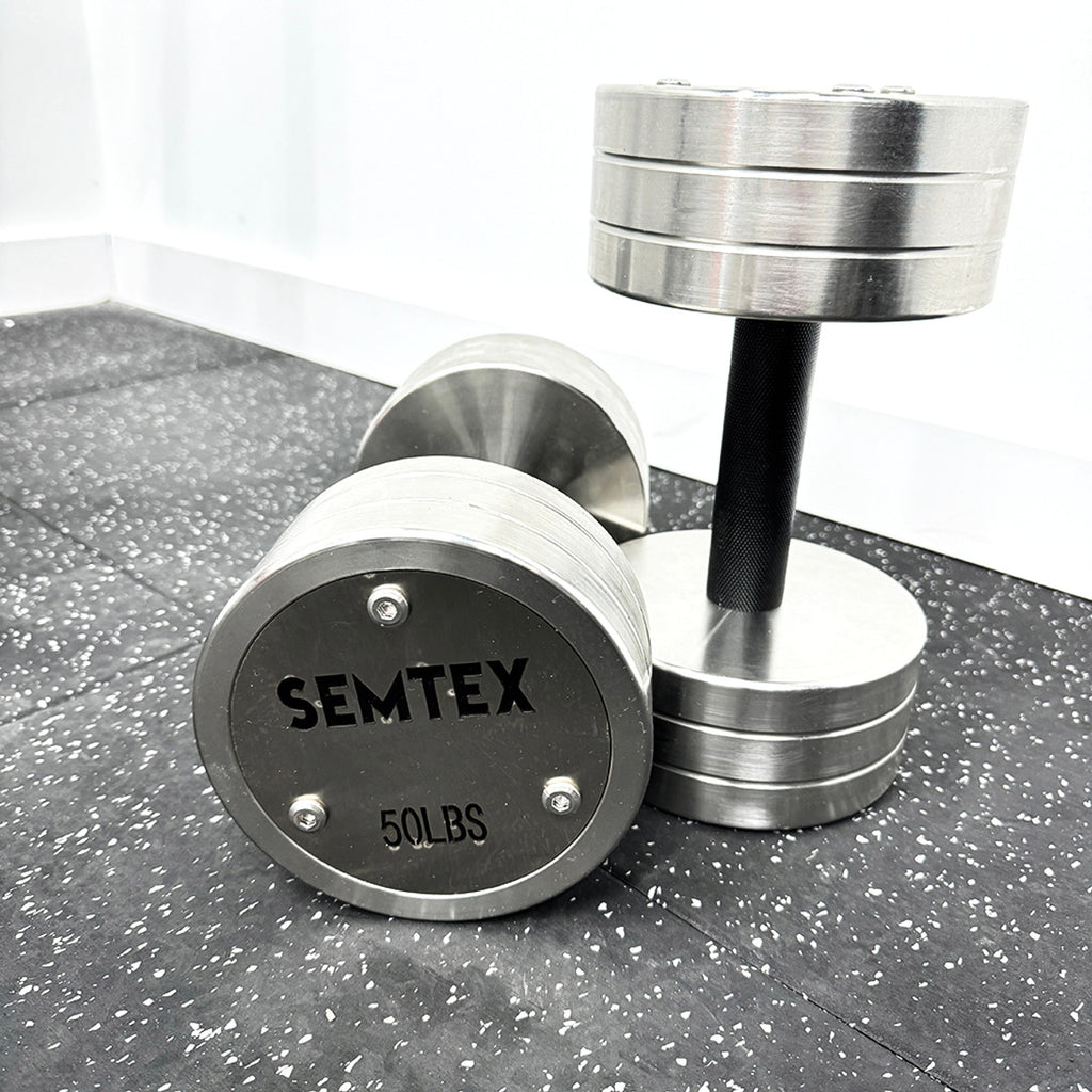 Semtex Stainless Steel Dumbbells 5-50lbs Set