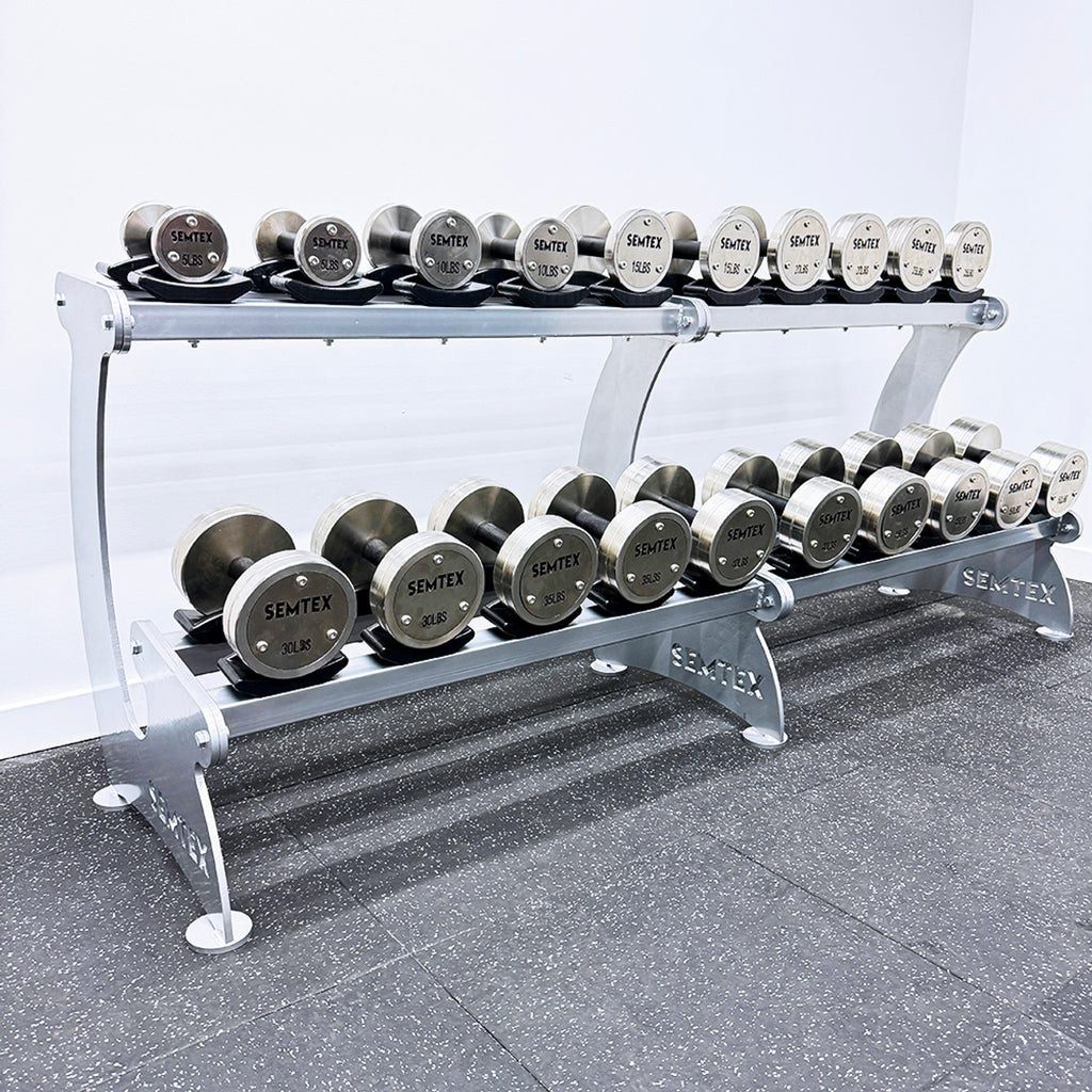 Semtex Stainless Steel Dumbbells 5-50lbs Set