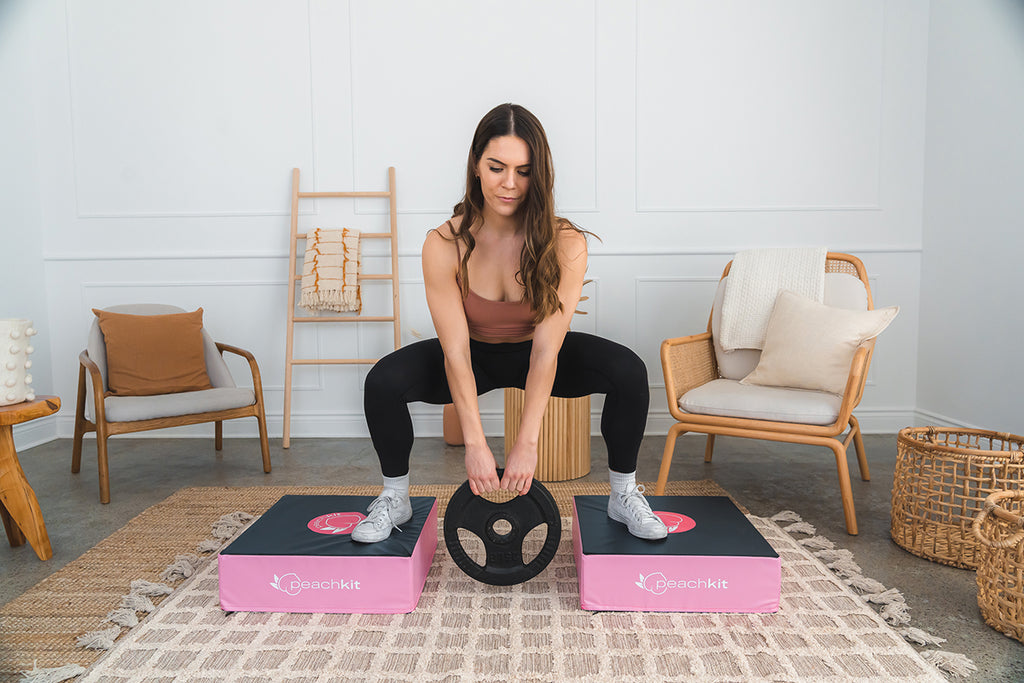 peach pads used for deficit squats