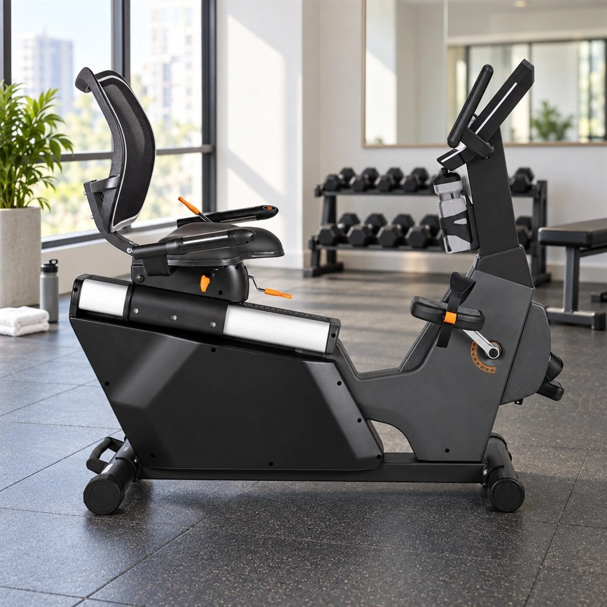 3G Elite RB X recumbent bike in an apartment building fitness room